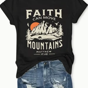 Fashion Letter Anime Print Women'S round Neck T-shirt, Simple Design